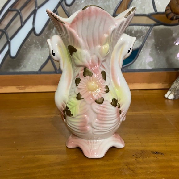 VTG 1940’s Ceramic Double Swan Vase